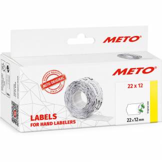 Meto aftagelige prisetiketter 12x22mm hvid 6rl
