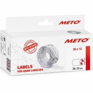 Meto permanente prisetiketter 26x12mm hvid 6rl