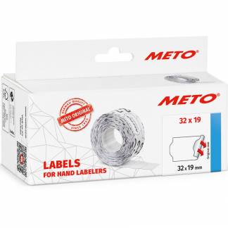 Meto permanente prisetiketter 32x19mm hvid 5rl
