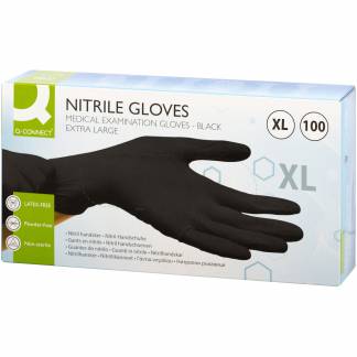 Q-Connect nitrilhandsker str. XL sort 100stk 