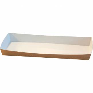 P&oslash;lsebakke m/kant 20x9x2cm brun/hvid 100stk 