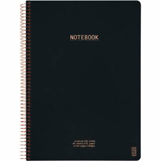 Kozo Premium notesbog 100g A5 linjeret sort 