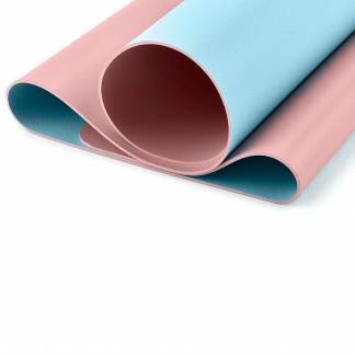 Kozo vendbart skriveunderlag 90x43cm rosa/lysebl&aring; 