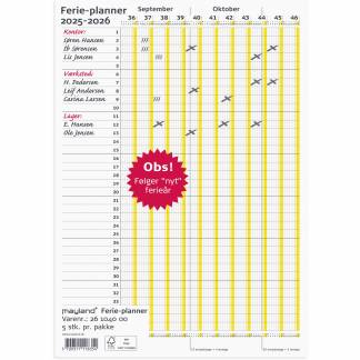 Mayland 2025-2026 26104000 ferievægkalender 30x100cm 