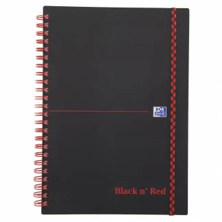 Notesbog Oxford Black n' Red A4 Linjeret PP - Sort
