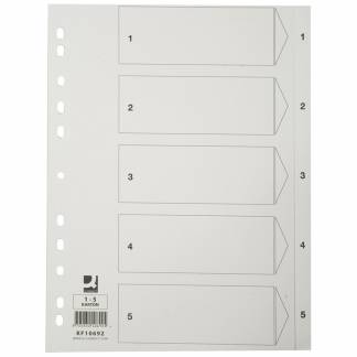 Register Q-Connect A4 1-5 Hvid Karton