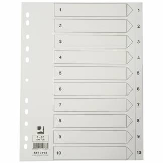 Register Q-Connect A4 1-10 Hvid Karton