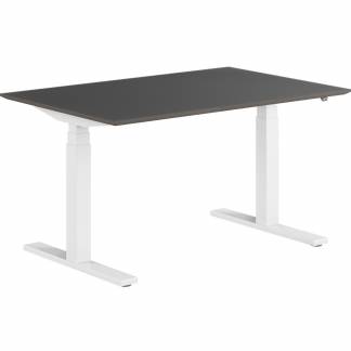 Pro hævesænkebord 80x120cm hvid sort linoleum 