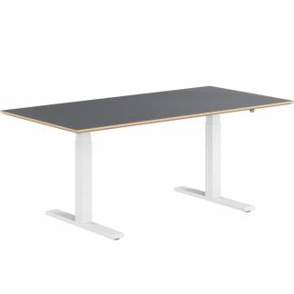 Pro hævesænkebord 80x160cm hvid antracit laminat 