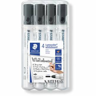 Staedtler Lumocolor whiteboardmarker 2,0mm sort 4 stk 