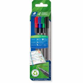 Staedtler Triplus fineliner 334 0,3mm 4stk flerfarvet 