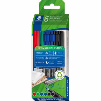 Staedtler Lumocolor 318F permanent overheadpen 0,6mm 6stk 