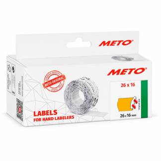 Meto permanente prisetiketter 26x16mm orange 6rl