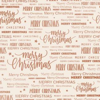 Julegavepapir Merry Christmas 55cmx150m creme