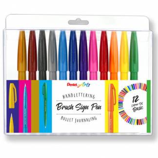 Pentel SES15 Brush Sign Pen 12stk 