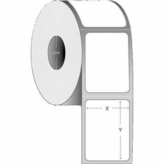 Termoetiketter 76x25mm &Oslash;127mm hvid