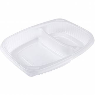 Hot meal plastbakke 2 rum klar 40stk