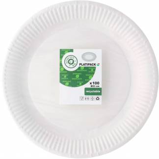 Middagstallerken &Oslash;230mm hvid 100stk 