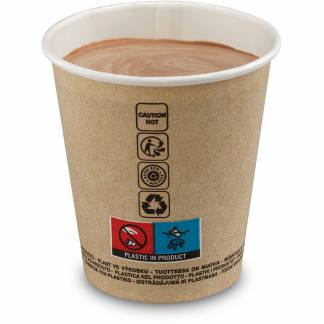 Kaffeb&aelig;ger &Oslash;72x76mm 18cl brun 50stk