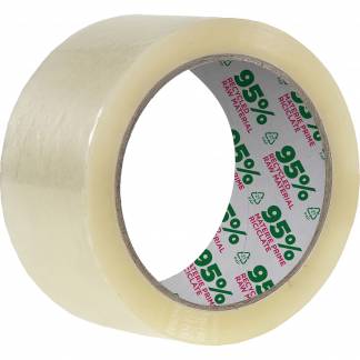 Pakketape 28my 50mmx66m st&oslash;jsvag 95% genanvendt 