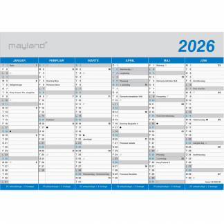 Mayland 2026 26059000 klassisk vægkalender A4 21x29,6cm 