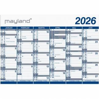 Mayland 2026 26065400 2x6mdr. vægkalender 70x100cm 