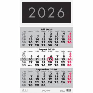 Mayland 2026 26066640 Triplanner vægkalender 28,5x50cm 