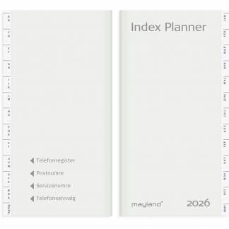 Mayland 2026 26095100 indexkalender refill 16,8x8,8cm hvid 