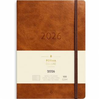 Burde 2026 26200630 Forma Deluxe ugekalender A5 21x14,9cm brun 