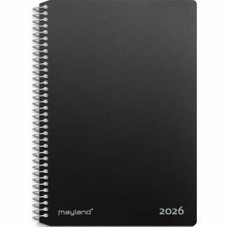 Mayland 2026 26205000 2-dages spiralkalender 17,5x13cm sort 