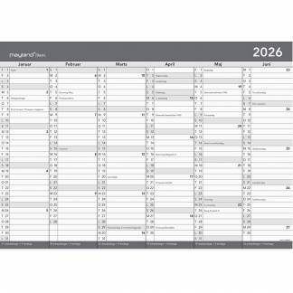 Mayland 2026 26268800 basic kontorkalender A2 60x42cm grå 