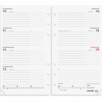 Mayland 2026 26276500 systemkalender refill 16,8x9,5cm hvid 