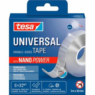 Tesa 55810 Universal dobbeltkl&aelig;bende nanotape 3mx30mm klar 