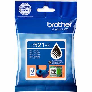 Brother LC521BK Sort bl&aelig;kpatron 500ark
