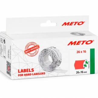 Meto aftagelige prisetiketter 26x16mm r&oslash;d