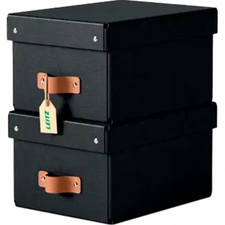 Leitz Puro opbevaringsboks m/l&aring;g 7L small sort 2stk