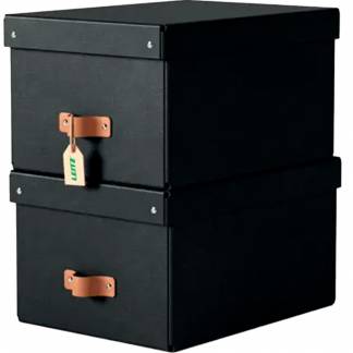 Leitz Puro opbevaringsboks m/l&aring;g 17L medium sort