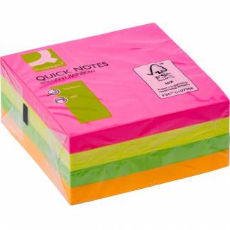 Q-connect kubusblokke 76x76mm flerfarvet neon 