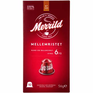 Merrild R&oslash;d 103 kaffekapsler 10 stk.