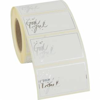 Gavem&aelig;rker m/God Jul 60x35mm s&oslash;lv 500stk