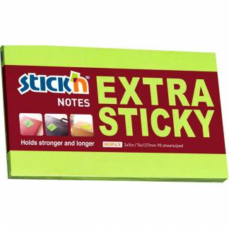 Stickn Extra Sticky notes 76x127mm 90ark neon gr&oslash;n 