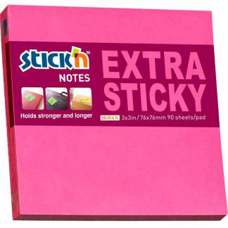 Stick'n Extra Sticky notes 76x76mm 90ark neon r&oslash;d 