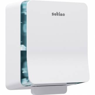 Satino AutoCut dispenser til h&aring;ndkl&aelig;deruller hvid 