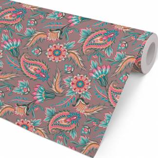 Gavepapir Paisley 57cmx154m brun