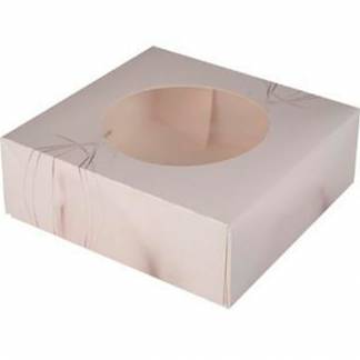 Kage&aelig;ske m/rude & h&aelig;ngslet l&aring;g 230x230x80mm hvid 