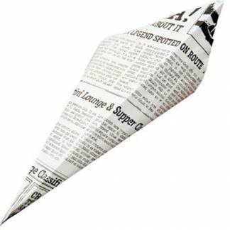 Pommes Frites kr&aelig;mmerhus 210x295mm hvid/old news 1000stk