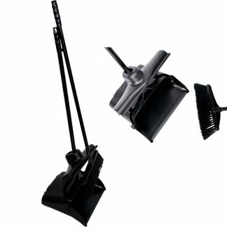 Nordisk Microfiber Fejebakkes&aelig;t med lukket beholder og kost sort 