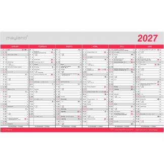 Mayland 27055000 v&aelig;gkalender med flagdage 24x39cm 