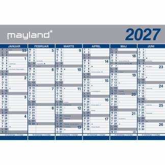 Mayland 27064000 2x6mdr v&aelig;gkalender i r&oslash;r 70x100cm 