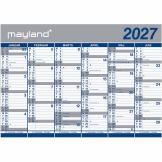 Mayland 27064100 2x6mdr v&aelig;gkalender 70x100cm papir 